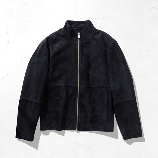 Navy Suede Jacket on a white background